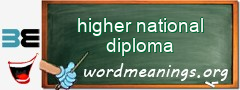 WordMeaning blackboard for higher national diploma